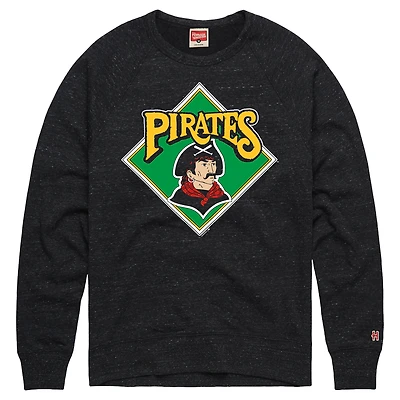 Men's Homage Charcoal Pittsburgh Pirates Cooperstown Collection Raglan Sweatshirt