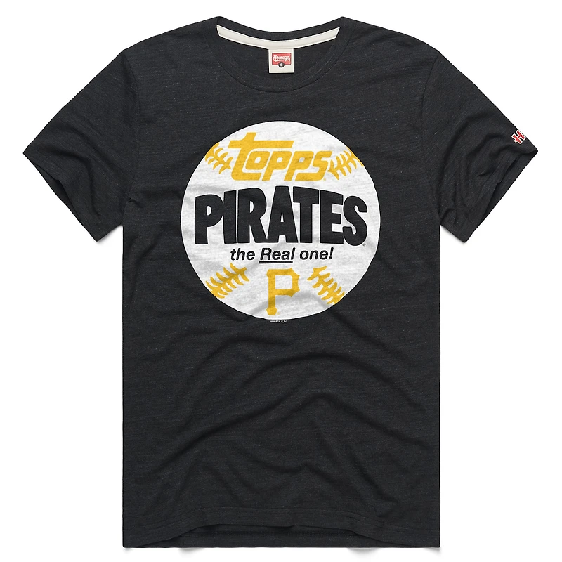 T-shirt homme Homage Charcoal Pittsburgh Pirates MLB x Topps Baseball The Real One Tri-Blend