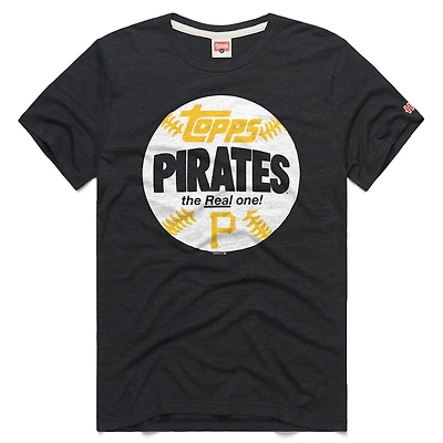 Men's Homage  Charcoal Pittsburgh Pirates MLB x Topps Baseball The Real One Tri-Blend T-Shirt