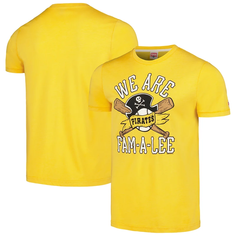 T-shirt triple mélange Hommage Gold Pittsburgh Pirates Doodle Collection pour hommes We Are Fam-A-Lee