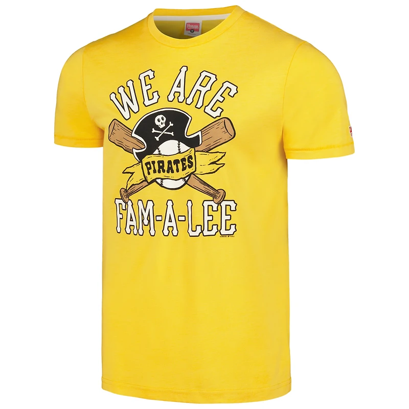 T-shirt triple mélange Hommage Gold Pittsburgh Pirates Doodle Collection pour hommes We Are Fam-A-Lee