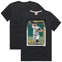 T-shirt tri-blend pour homme, hommage à Paul Skenes, joueur de cartes baseball Topps des Pirates Pittsburgh 2024, anthracite