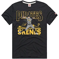 T-shirt tri-blend graphique gris anthracite pour homme, hommage à Paul Skenes, joueur des Pirates de Pittsburgh