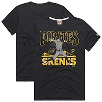 T-shirt tri-blend graphique gris anthracite pour homme, hommage à Paul Skenes, joueur des Pirates de Pittsburgh