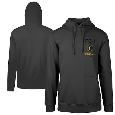 Men's Levelwear Black Pittsburgh Pirates City Connect Podium Baseline Pullover Hoodie