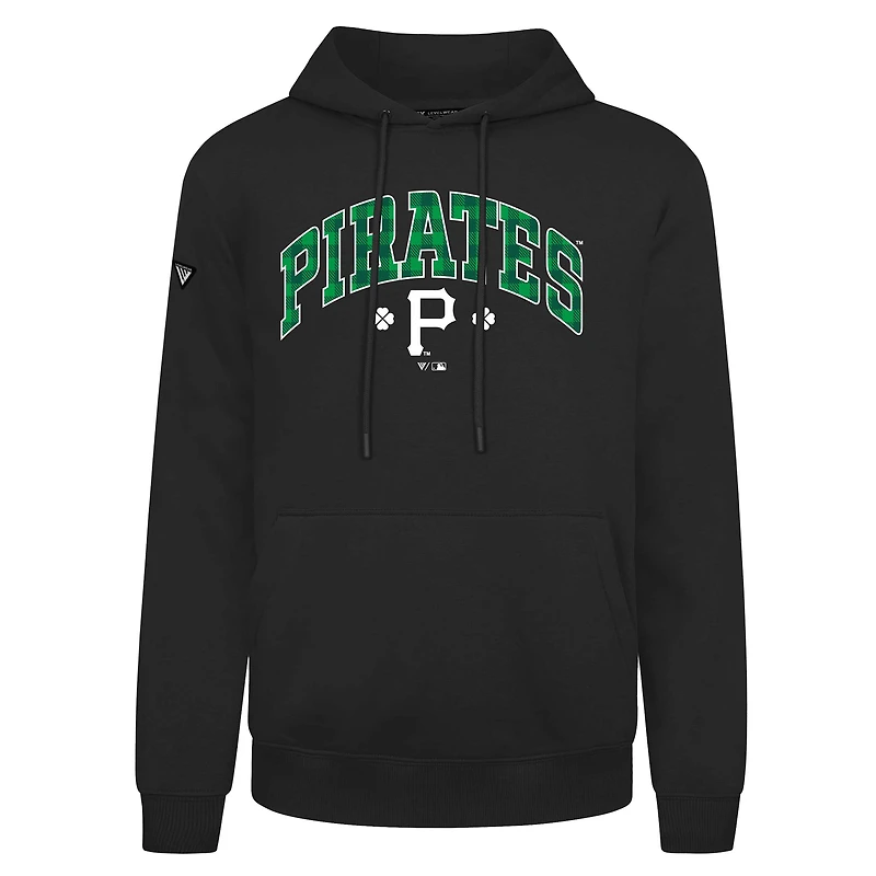 Sweat à capuche carreaux noir pour homme Levelwear Pittsburgh Pirates St. Patrick's Day Podium
