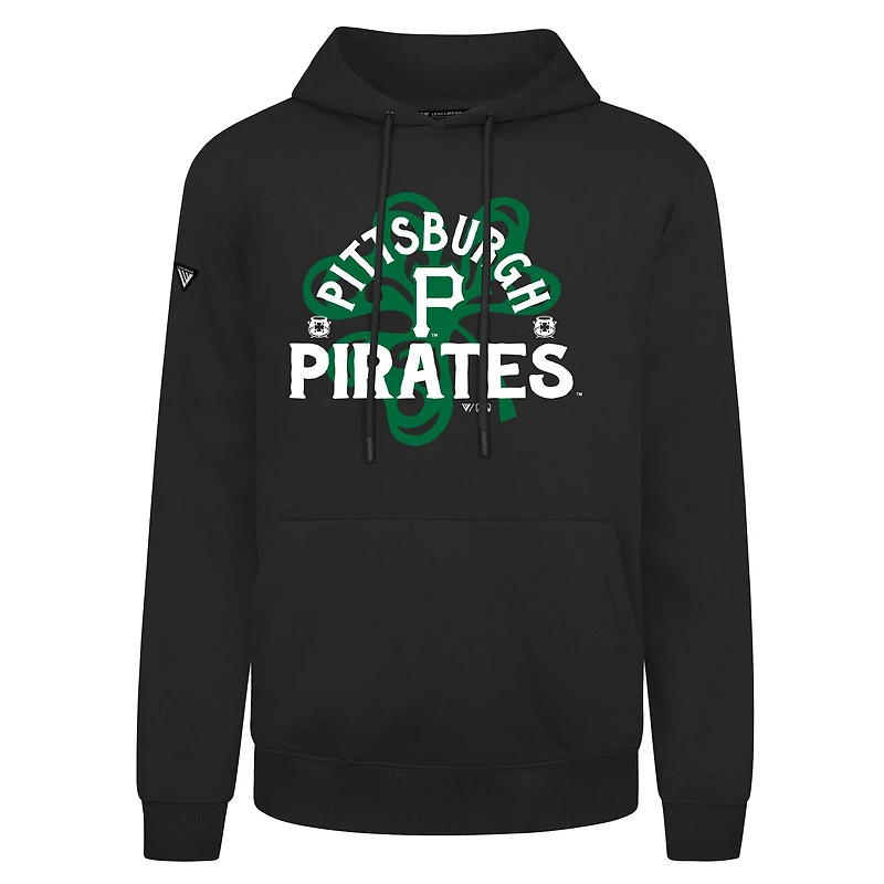 Men's Levelwear  Black Pittsburgh Pirates St. Patrick's Day Podium Shamrock Pullover Hoodie