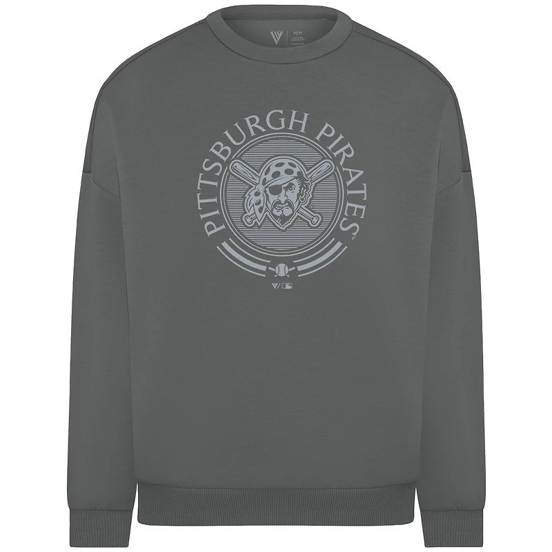 Men's Levelwear Gray Pittsburgh Pirates Luxe Signature Grain Pullover Sweatshirt