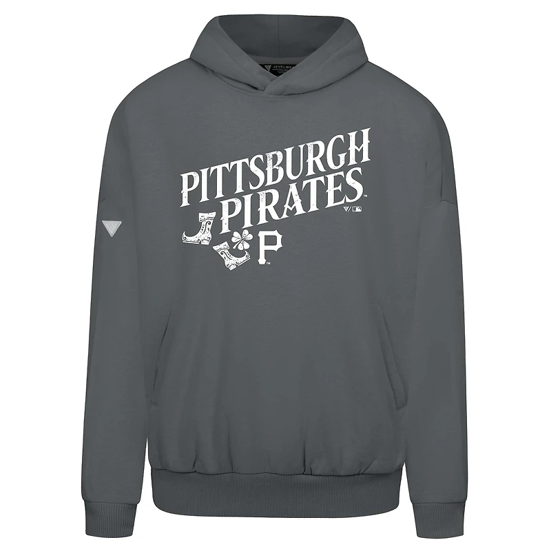 Men's Levelwear  Gray Pittsburgh Pirates St. Patrick's Day Pullover Hoodie