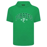 T-shirt à capuche manches courtes et carreaux pour homme Levelwear Green Pittsburgh Pirates St. Patrick's Day