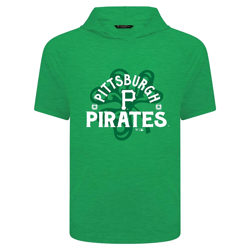 T-shirt à capuche manches courtes et imprimé trèfle de la Saint-Patrick des Pirates Pittsburgh pour homme Levelwear