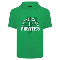 T-shirt à capuche manches courtes et imprimé trèfle de la Saint-Patrick des Pirates Pittsburgh pour homme Levelwear