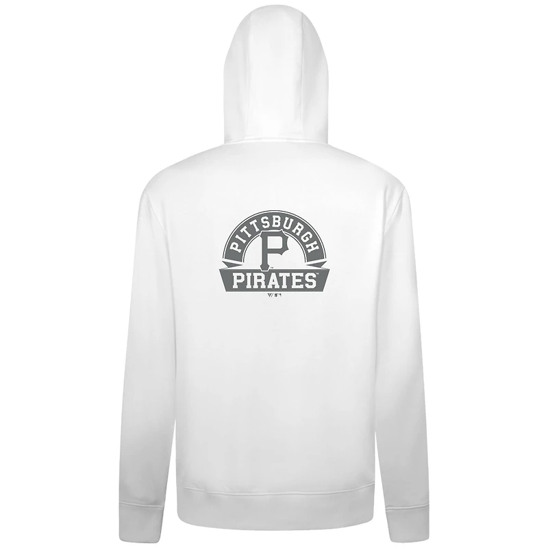 Sweat à capuche zippé blanc pour homme Levelwear des Pirates de Pittsburgh Podium Banner Arch