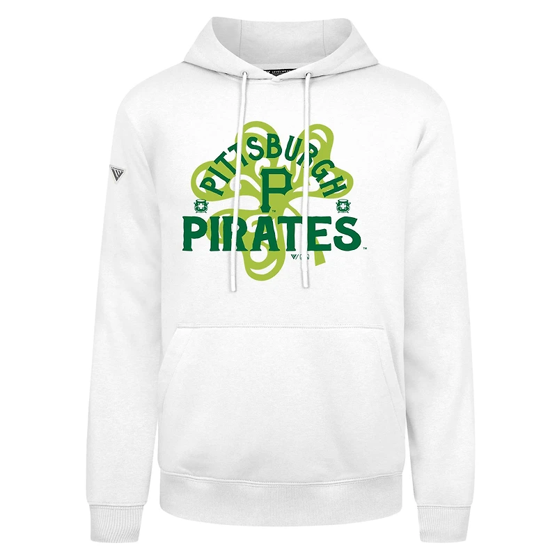 Sweat à capuche blanc pour homme Levelwear Pittsburgh Pirates St. Patrick's Day Podium Shamrock
