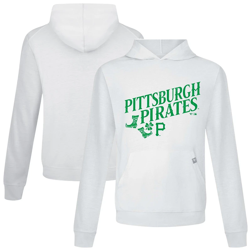 Sweat à capuche blanc pour homme avec bottes de relais la Saint-Patrick des Pirates Pittsburgh Levelwear