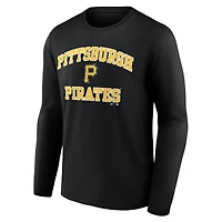 Men's Logo Athletic Black Pittsburgh Pirates Heart & Soul Long Sleeve T-Shirt