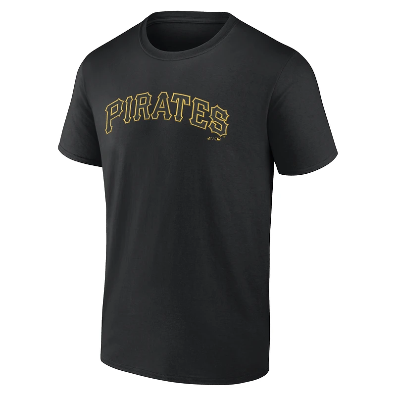 Men's Logo Athletic Black Pittsburgh Pirates Wordmark T-Shirt