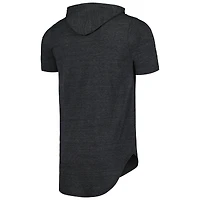 T-shirt à capuche noir en trois mélanges Majestic Threads pour hommes des Pirates de Pittsburgh