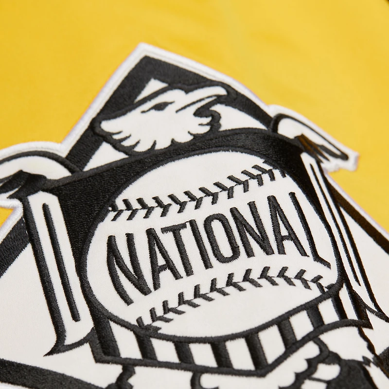 Veste Mitchell & Ness noire/dorée à boutons-pression pour homme, collection Cooperstown, des Pirates de Pittsburgh.