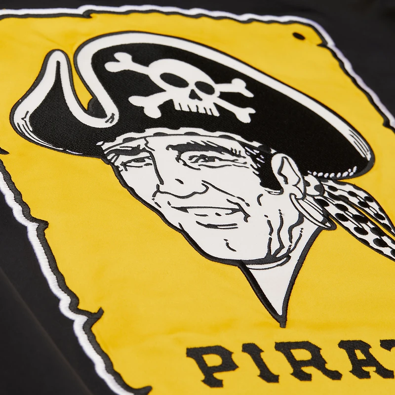 Veste Mitchell & Ness noire/dorée à boutons-pression pour homme, collection Cooperstown, des Pirates de Pittsburgh.