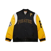 Veste Mitchell & Ness noire/dorée à boutons-pression pour homme, collection Cooperstown, des Pirates de Pittsburgh.