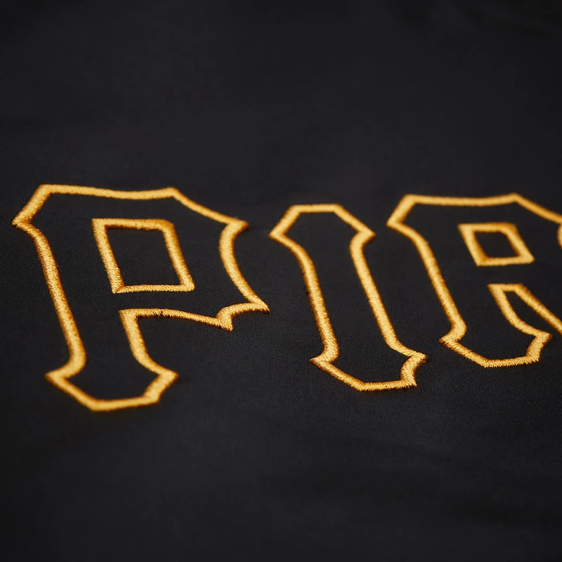 Veste Mitchell & Ness noire/dorée à boutons-pression pour homme, collection Cooperstown, des Pirates de Pittsburgh.