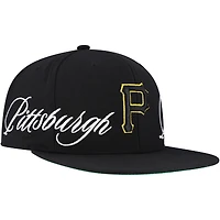 Men's Mitchell & Ness Black Pittsburgh Pirates Just Don x MLB Lux Script Snapback Hat