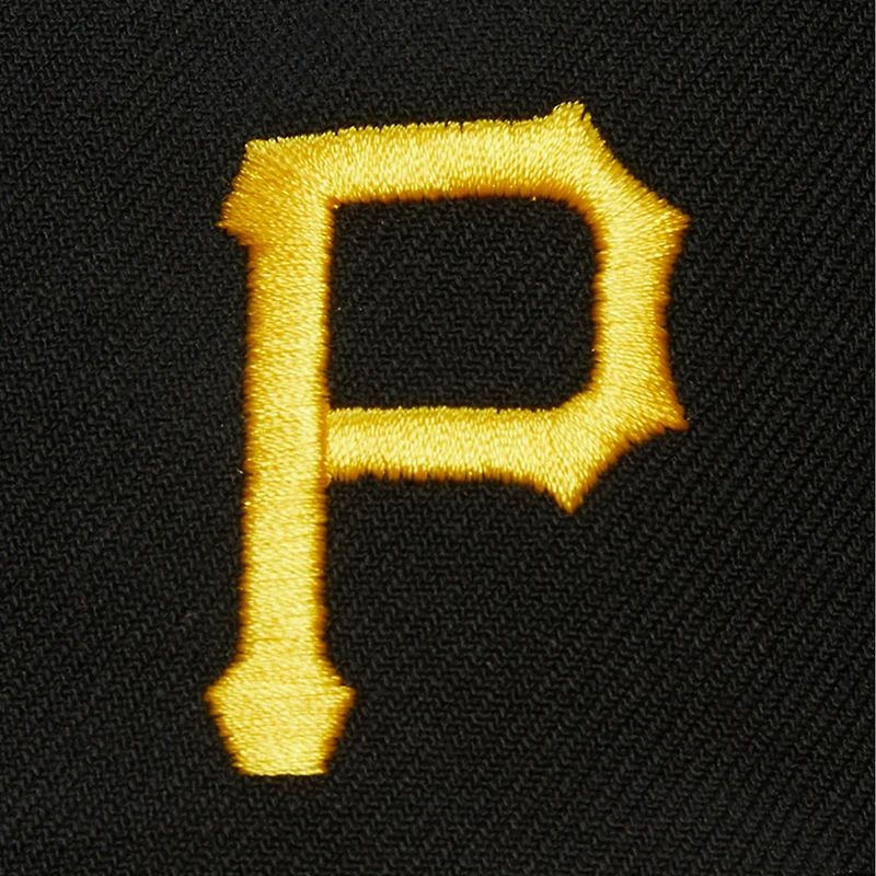 Casquette Snapback noire avec étiquette de l'équipe des Pirates de Pittsburgh de Mitchell & Ness pour hommes