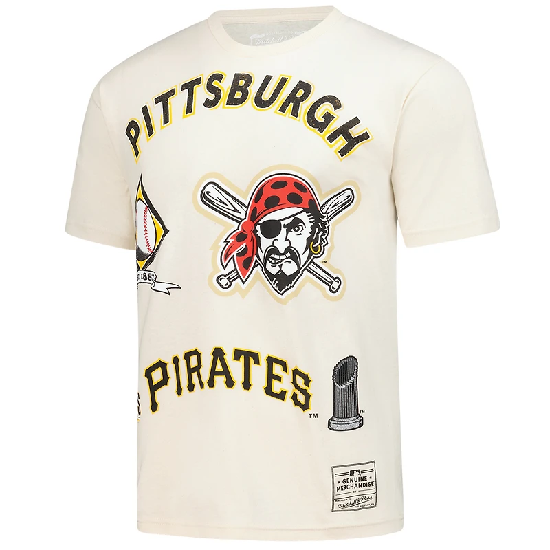 T-shirt Mitchell & Ness crème pour homme, motif Legacy Defined des Pirates de Pittsburgh