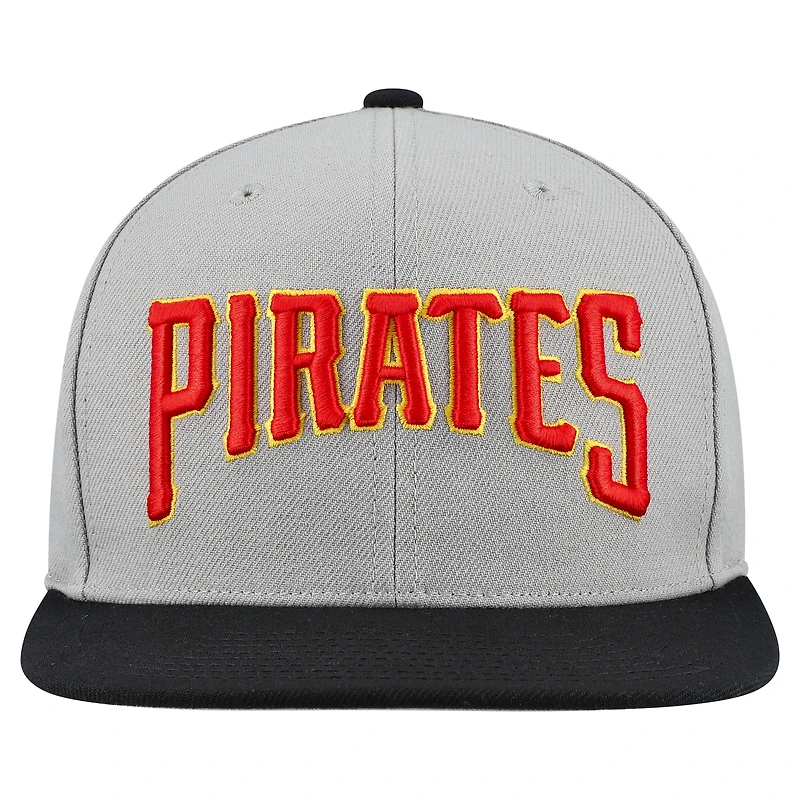 Casquette snapback basique Mitchell & Ness grise pour homme, collection Cooperstown, Pirates de Pittsburgh