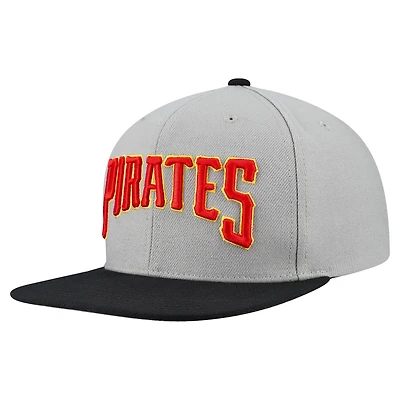 Casquette snapback basique Mitchell & Ness grise pour homme, collection Cooperstown, Pirates de Pittsburgh