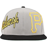 Casquette Snapback à panneau Knock Out des Pirates de Pittsburgh gris Mitchell & Ness pour hommes