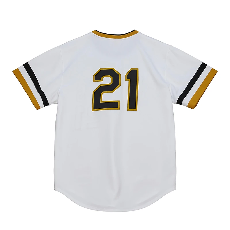 Maillot authentique de la collection Cooperstown des Pirates Pittsburgh blanc Roberto Clemente Mitchell & Ness pour hommes