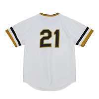 Maillot authentique de la collection Cooperstown des Pirates Pittsburgh blanc Roberto Clemente Mitchell & Ness pour hommes