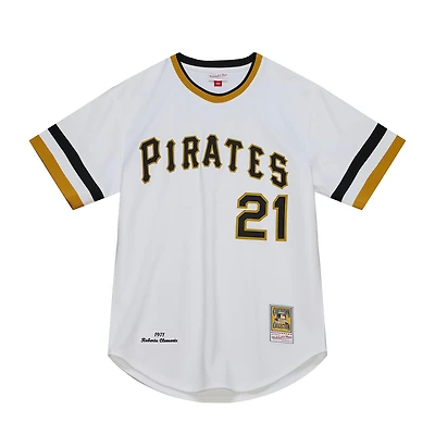 Maillot authentique de la collection Cooperstown des Pirates Pittsburgh blanc Roberto Clemente Mitchell & Ness pour hommes