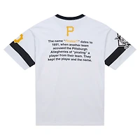 T-shirt blanc premium Mitchell & Ness pour homme, collection Cooperstown, Pirates de Pittsburgh, Team Origins