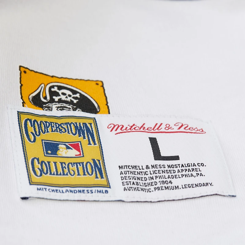 T-shirt blanc premium Mitchell & Ness pour homme, collection Cooperstown, Pirates de Pittsburgh, Team Origins