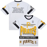 T-shirt blanc premium Mitchell & Ness pour homme, collection Cooperstown, Pirates de Pittsburgh, Team Origins