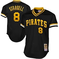 Mitchell & Ness Willie Stargell pour hommes Noir Pittsburgh Pirates 1982 Authentique Cooperstown Collection Maillot d'entraînement au bâton en maille