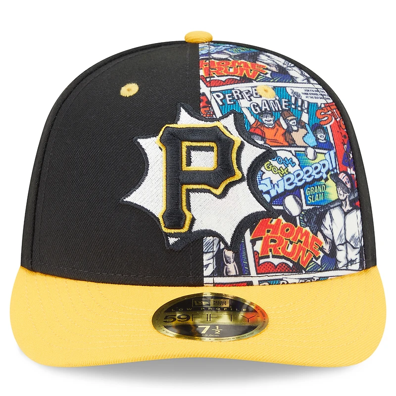 Men's New Era Black/Gold Pittsburgh Pirates 2025 MLB Diamond Hero Edition Low Profile 59FIFTY Fitted Hat