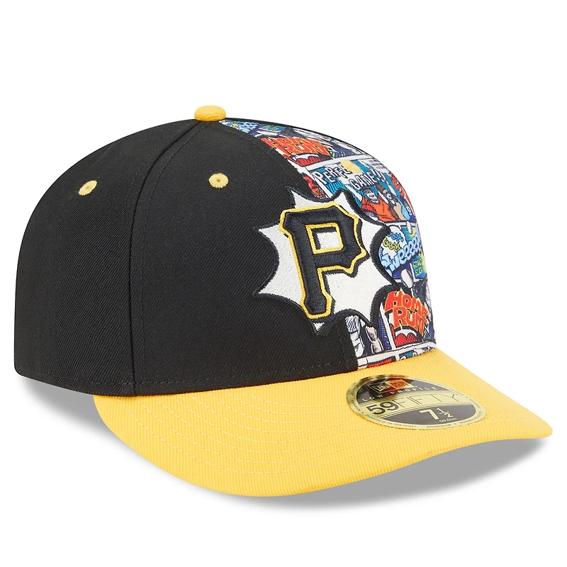 Men's New Era Black/Gold Pittsburgh Pirates 2025 MLB Diamond Hero Edition Low Profile 59FIFTY Fitted Hat