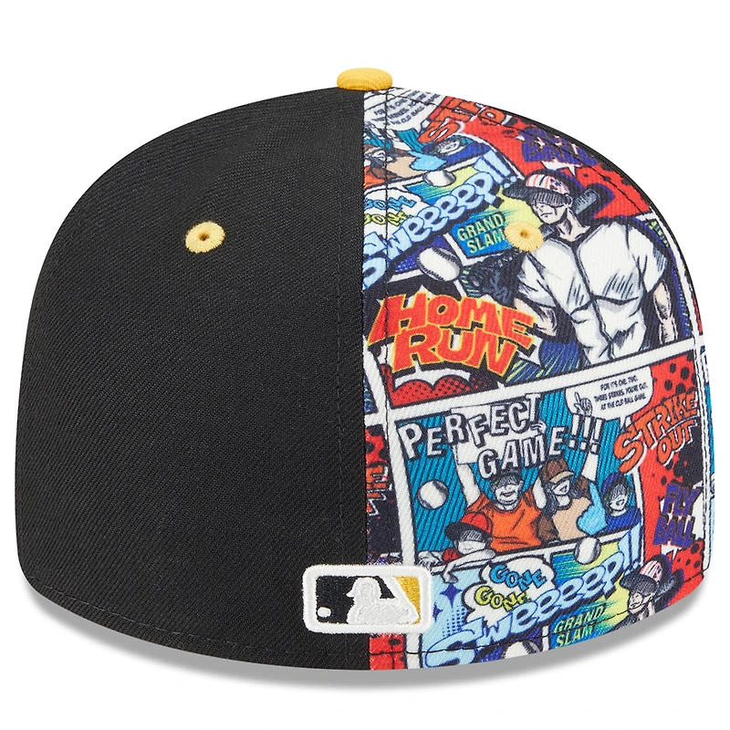 Men's New Era Black/Gold Pittsburgh Pirates 2025 MLB Diamond Hero Edition Low Profile 59FIFTY Fitted Hat