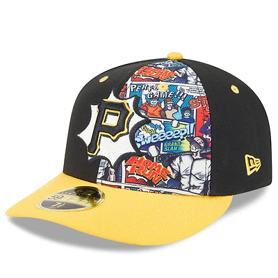 Men's New Era Black/Gold Pittsburgh Pirates 2025 MLB Diamond Hero Edition Low Profile 59FIFTY Fitted Hat