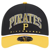 Casquette ajustable New Era noire/dorée Pittsburgh Pirates Arch 9FORTY A-Frame M-Crown pour homme