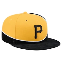 Casquette snapback rétro en velours côtelé noir/doré des Pirates de Pittsburgh New Era pour homme