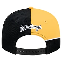 Men's New Era Black/Gold Pittsburgh Pirates Retro Split Corduroy Snapback Hat