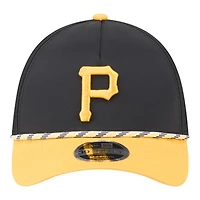 Men's New Era Black/Gold Pittsburgh Pirates Rope M-Crown A-Frame 39THIRTY Flex Hat