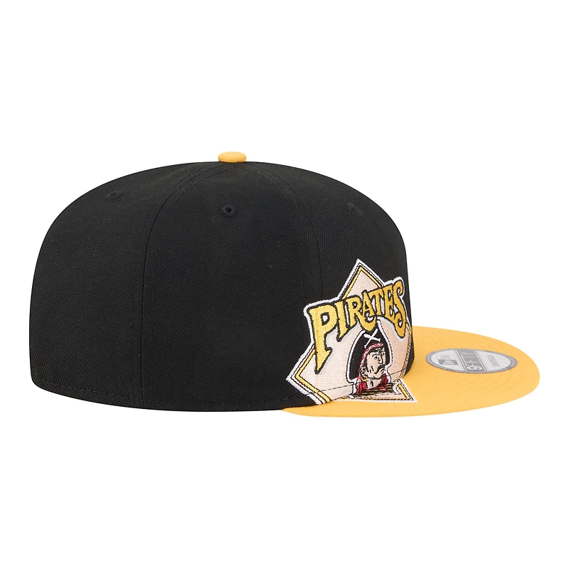 Men's New Era Black/Gold Pittsburgh Pirates Stretched Two-Tone 9FIFTY Adjustable Hat