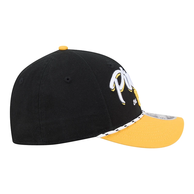 Casquette ajustable New Era noire et or Pittsburgh Pirates Team Loyal 9FORTY M-Crown pour homme