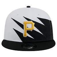 Men's New Era Black/White Pittsburgh Pirates Jagged 9FIFTY Snapback Hat
